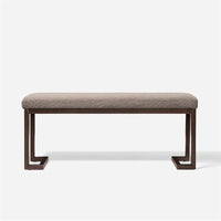 Banc design contemporain en tissu bouclé