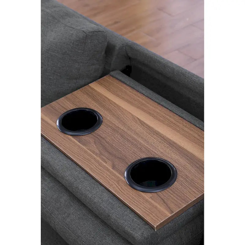 Canapé Accoudoir Gauche Alger 98 pouces de large avec Méridienne et Pouf - 98L x 71P x 33H pouces