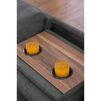 Canapé Accoudoir Gauche Alger 98 pouces de large avec Méridienne et Pouf - 98L x 71P x 33H pouces