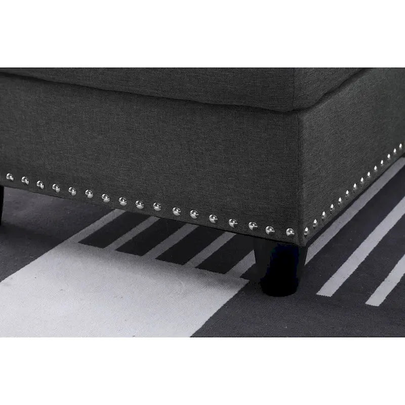Canapé Accoudoir Gauche Alger 98 pouces de large avec Méridienne et Pouf - 98L x 71P x 33H pouces