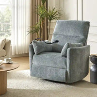 Fauteuil inclinable pivotant Barry Modern 38 Power Rocking Swivel Nursery Recliner avec ports USB lot de 2 par HULALA HOME