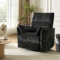 Fauteuil inclinable pivotant Barry Modern 38 Power Rocking Swivel Nursery Recliner avec ports USB lot de 2 par HULALA HOME