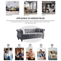 Canapé Chesterfield gris Salon