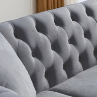 Canapé Chesterfield gris Salon