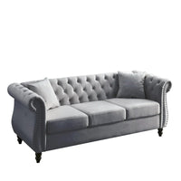 Canapé Chesterfield gris Salon