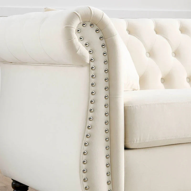 Canapé Chesterfield gris Salon