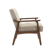 Fauteuil d'appoint en tissu Galina avec pieds en bois d'hévéa Porthos Home