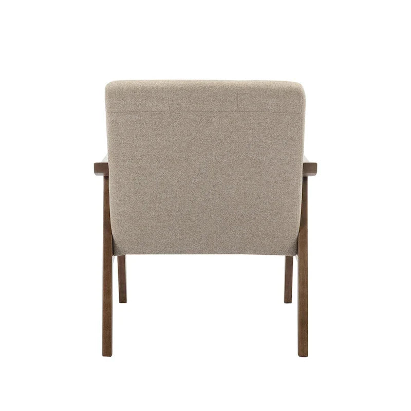 Fauteuil d'appoint en tissu Galina avec pieds en bois d'hévéa Porthos Home