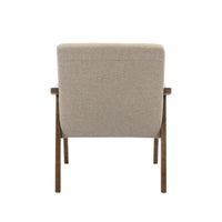 Fauteuil d'appoint en tissu Galina avec pieds en bois d'hévéa Porthos Home