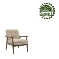 Fauteuil d'appoint en tissu Galina avec pieds en bois d'hévéa Porthos Home