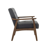 Fauteuil d'appoint en tissu Galina avec pieds en bois d'hévéa Porthos Home