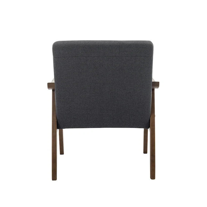 Fauteuil d'appoint en tissu Galina avec pieds en bois d'hévéa Porthos Home