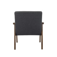 Fauteuil d'appoint en tissu Galina avec pieds en bois d'hévéa Porthos Home