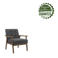Fauteuil d'appoint en tissu Galina avec pieds en bois d'hévéa Porthos Home