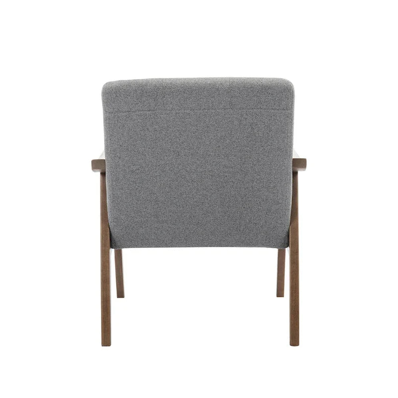 Fauteuil d'appoint en tissu Galina avec pieds en bois d'hévéa Porthos Home