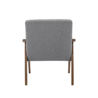 Fauteuil d'appoint en tissu Galina avec pieds en bois d'hévéa Porthos Home