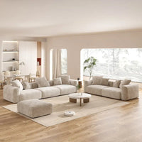 Grand ensemble de canapé sectionnel modulable en tissu velours côtelé pour salon