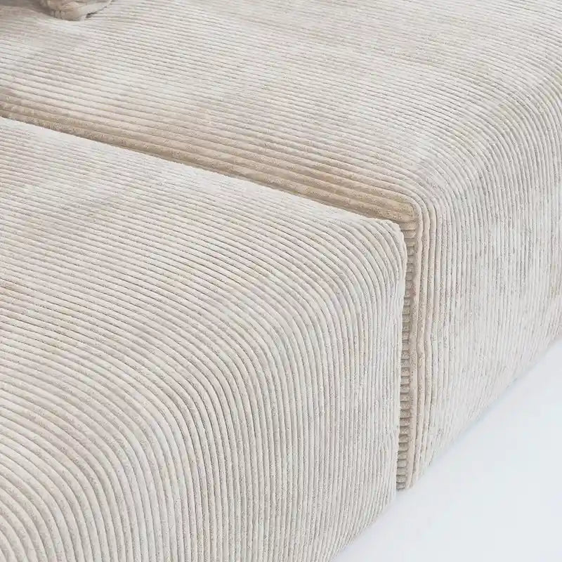Grand ensemble de canapé sectionnel modulable en tissu velours côtelé pour salon