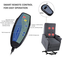 Fauteuil releveur électrique pour personnes âgées avec fonction massage réglable, fauteuil inclinable