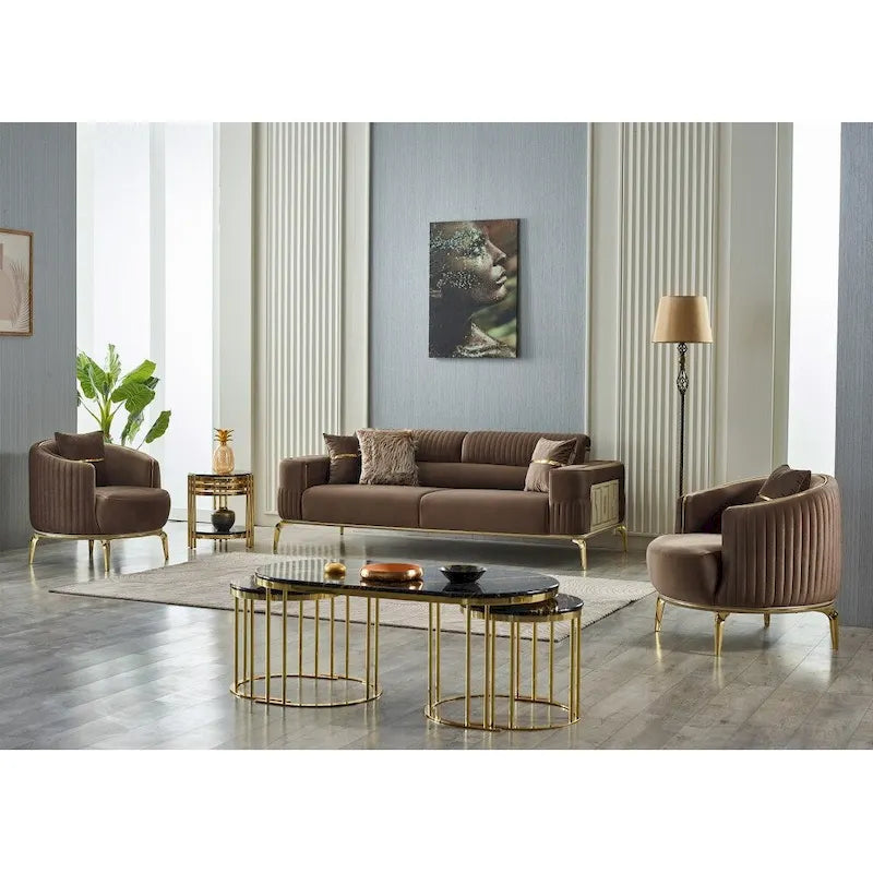 Ensemble de salon Araceli 2 pièces, un canapé et un fauteuil