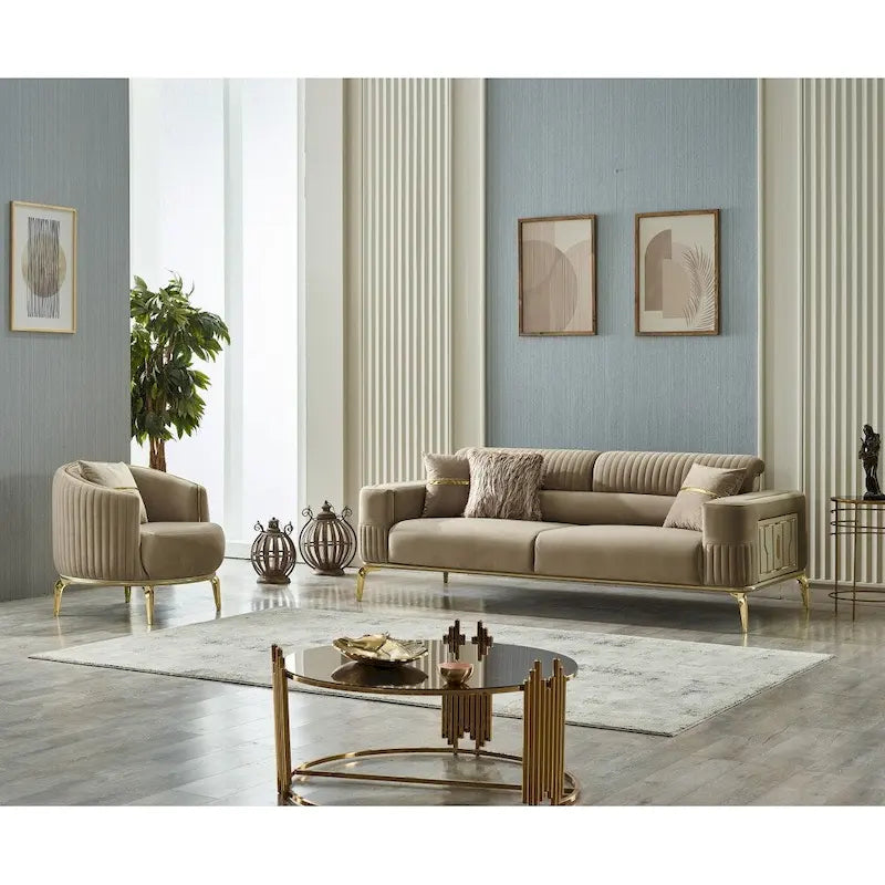 Ensemble de salon Araceli 2 pièces, un canapé et un fauteuil