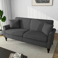 Canapé 73 pouces avec Clous Décoratifs et Accoudoirs Enroulés