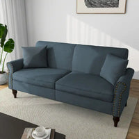 Canapé 73 pouces avec Clous Décoratifs et Accoudoirs Enroulés