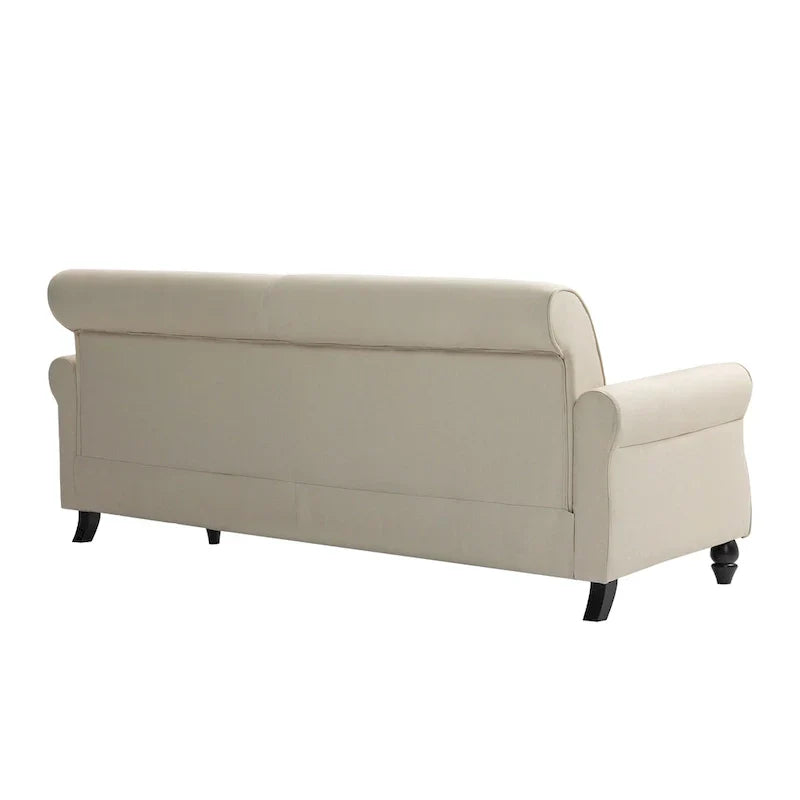 Canapé 73 pouces avec Clous Décoratifs et Accoudoirs Enroulés