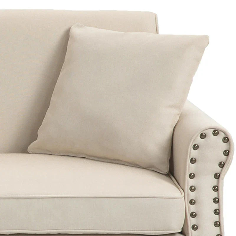 Canapé 73 pouces avec Clous Décoratifs et Accoudoirs Enroulés