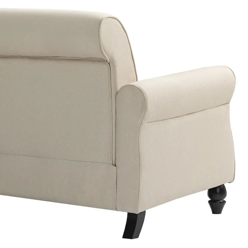 Canapé 73 pouces avec Clous Décoratifs et Accoudoirs Enroulés