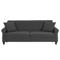 Canapé 73 pouces avec Clous Décoratifs et Accoudoirs Enroulés