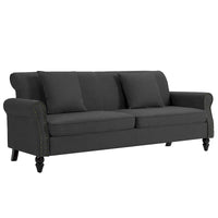 Canapé 73 pouces avec Clous Décoratifs et Accoudoirs Enroulés