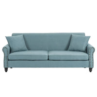 Canapé 73 pouces avec Clous Décoratifs et Accoudoirs Enroulés