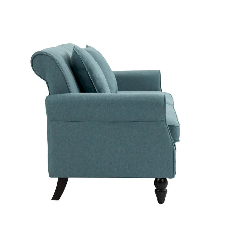 Canapé 73 pouces avec Clous Décoratifs et Accoudoirs Enroulés