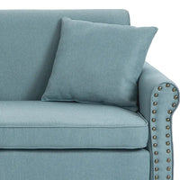 Canapé 73 pouces avec Clous Décoratifs et Accoudoirs Enroulés