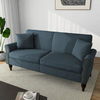 Canapé 73 pouces avec Clous Décoratifs et Accoudoirs Enroulés