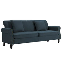 Canapé 73 pouces avec Clous Décoratifs et Accoudoirs Enroulés
