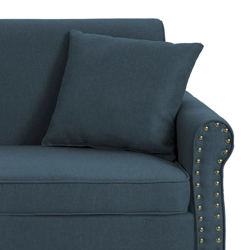 Canapé 73 pouces avec Clous Décoratifs et Accoudoirs Enroulés