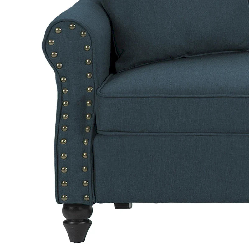 Canapé 73 pouces avec Clous Décoratifs et Accoudoirs Enroulés