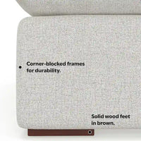 WYNDENHALL Marlee Canapé modulaire 3 places et pouf en tissu chenille velouté haute performance