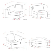 WYNDENHALL Marlee Canapé modulaire 3 places et pouf en tissu chenille velouté haute performance