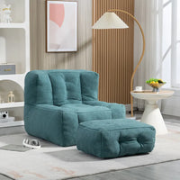 Pouf moelleux avec mousse à mémoire de forme et repose-pieds