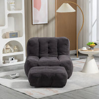 Pouf moelleux avec mousse à mémoire de forme et repose-pieds