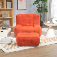 Pouf moelleux avec mousse à mémoire de forme et repose-pieds