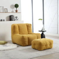Pouf moelleux avec mousse à mémoire de forme et repose-pieds
