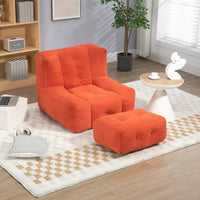 Pouf moelleux avec mousse à mémoire de forme et repose-pieds