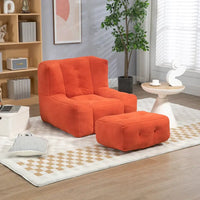 Pouf moelleux avec mousse à mémoire de forme et repose-pieds