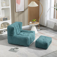 Pouf moelleux avec mousse à mémoire de forme et repose-pieds
