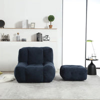 Pouf moelleux avec mousse à mémoire de forme et repose-pieds