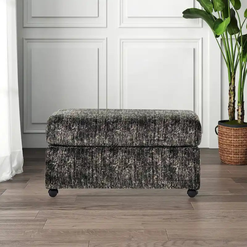 Pouf de salon Nason de Roundhill Furniture, coloris parchemin